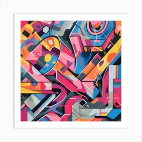 Mural , Graffiti, Street Art, Urban Hues Art Print