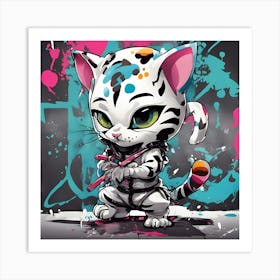 Splatter Cat 1 Art Print