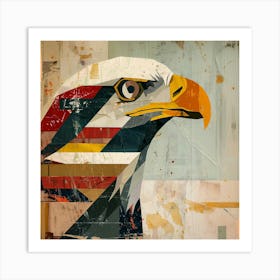 Abstract Paper Collage Style Eagle 1 Art Print