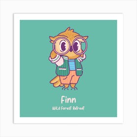 Finn Wild Forest Retreat - Cartoonish A Cute Owl Mascot Art Print