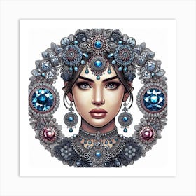 Indian bride in jewels Art Print