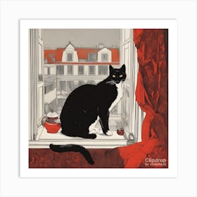 Cat In The Window 2 Art Print