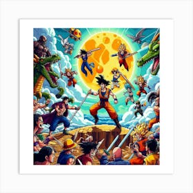 Dragon Ball Z vs One Piece 6 Art Print