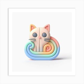 Cat On A Cloud Art Print