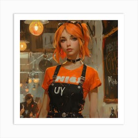 Orange Haired Girl 1 Art Print