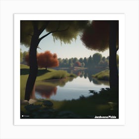 Lake In Autumn 2 Art Print