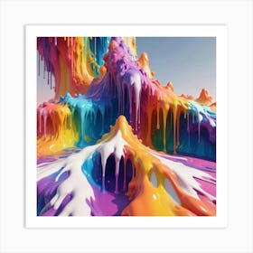 Colorful Drips Art Print