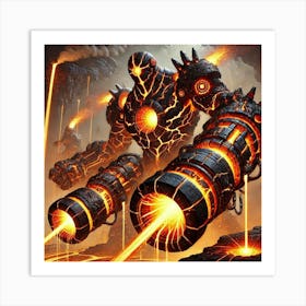 Magma Sentinels Weaponry Art Print