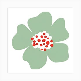 Flower With Red Dots Art Print