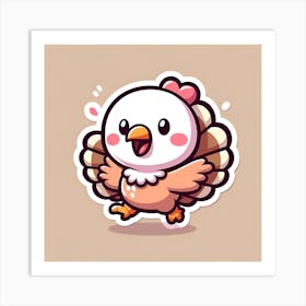 Cute Turkey Sticker Art Print