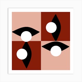 Brown Checkered Eye Art Print