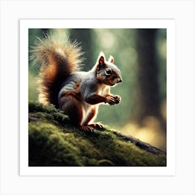 Squirrel In The Forest 61 Art Print