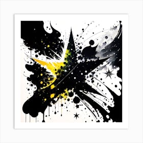 Black And Yellow Star 1 Art Print