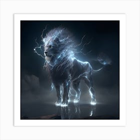 Lightning Lion Art Print