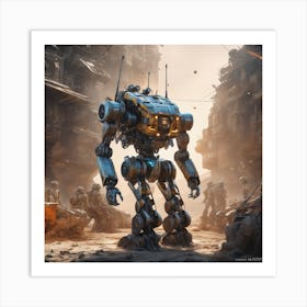 Robots In The City 3 Art Print