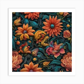 Floral Wallpaper Art Print