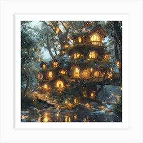 Fairy House In The Forest Art Print