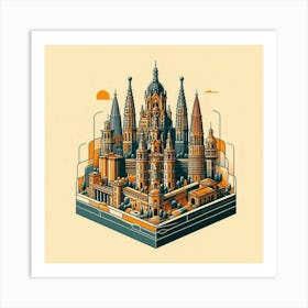 Barcelona City Art Print