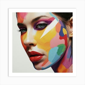 Colorful Gouache Inspired Face 1 Art Print 0 Art Print