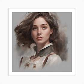 Girl With Long Hair Art Print