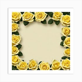 Yellow Roses Frame 10 Art Print