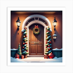 Christmas Decoration On Home Door Mysterious (5) Art Print