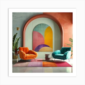 Colorful Living Room Art Print