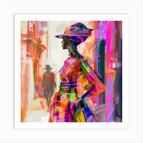 Woman In A Colorful Dress 2 Art Print