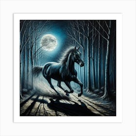 Horse In The Woods 20 Art Print