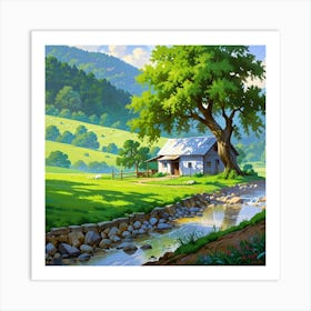 House In The Countryside 4 Art Print