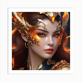 Girl In A Dragon Costume Art Print