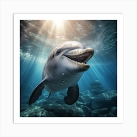 Dolphin In The Water 2 Art Print