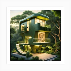 Futuristic House In The Jungle Art Print