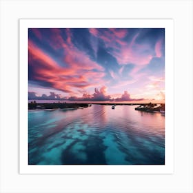 Sunset In The Caribbean Art Print