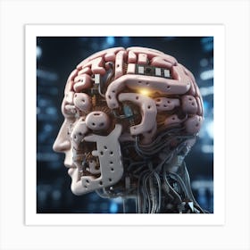 Human Brain With Artificial Intelligence 42 Art Print