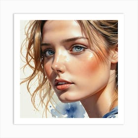 Portrait Of A Girl With Blue Eyes 1 Art Print