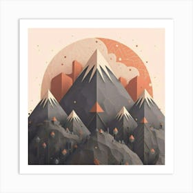 Abstract Mountain Landscape 1 Art Print