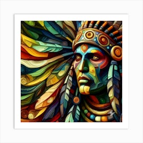 Native American Abstract Head Bust 3 Copy Art Print