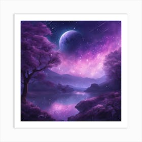 Purple Night Sky Art Print