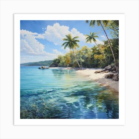 Island Radiance: Serenity in Watercolours Art Print