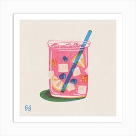 Pink Limonade Square Art Print