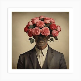 Roses On The Head Art Print