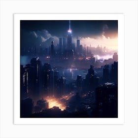 Futuristic City 1 Art Print