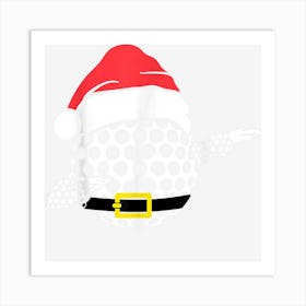 Dabbing Christmas Golf Santa Hat Xmas Boys Mens Art Print