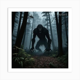 Werewolf In The Woods Art Print