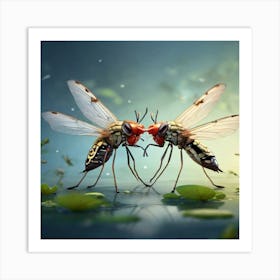 Flies Kissing Art Print