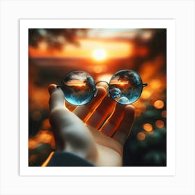 Reflections In Glasses Art Print