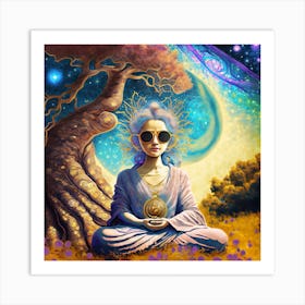 Psychedelic Woman In Meditation Art Print