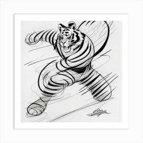 Tiger In Motion 1 Art Print