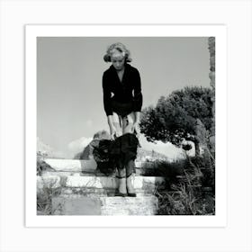 Italian Film Actress Sophia Loren On Location At Ostia Antica For The Filming Of La Fortuna Di Essere Donna Art Print